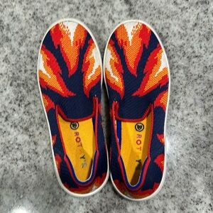 Navy Flame kids Rothy’s shoes